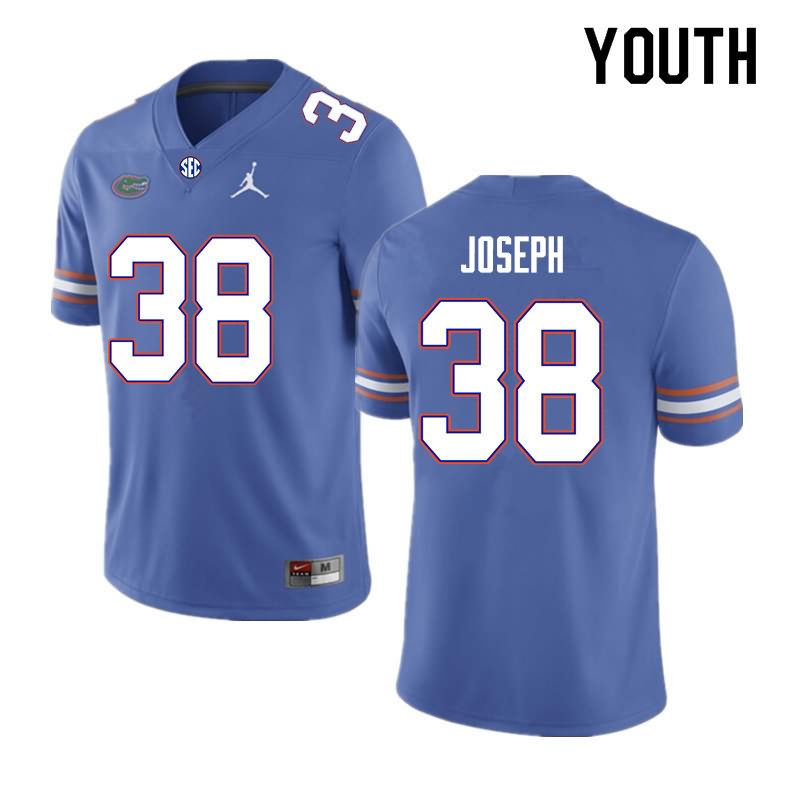 Youth NCAA Florida Gators Carlson Joseph #38 Stitched Authentic Nike Royal College Football Jersey MYQ3265HF